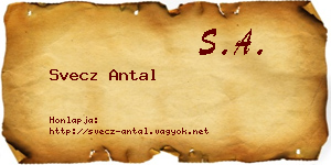 Svecz Antal névjegykártya